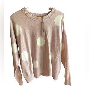 T Tahari Mauve Polka Dot Sweater – Medium | Stylish and Comfortable -‎ NWT